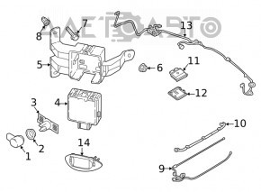 Blind spot sensor bracket right VW Tiguan 18 - broken mount