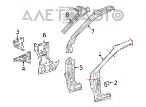 Roof pillar front left Toyota Camry v70 18-24