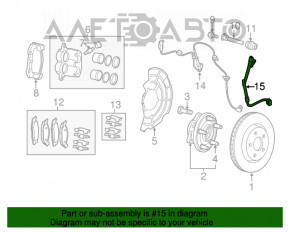 Brake hose front right Jeep Grand Cherokee WK2 11-21 RWD
