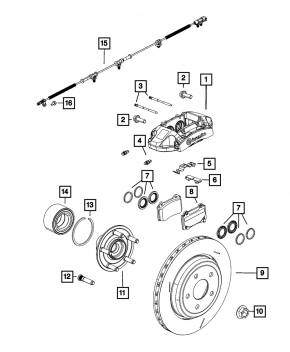 Rear left caliper Jeep Grand Cherokee WK2 18-21 brembo, for recuperation