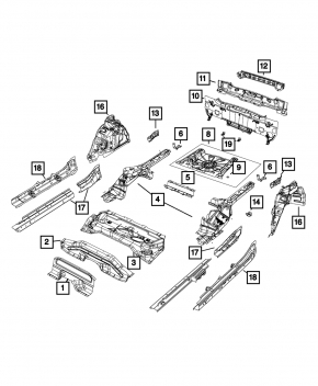Fiat 500X 16-22 rear bumper reinforcement