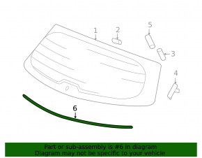 Upper glass molding for the trunk door, lower, Acura MDX 07-13