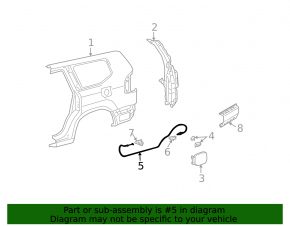 Lexus GX470 03-09 Fuel Filler Door Release Cable