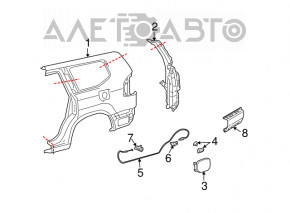Lexus GX470 03-09 Fuel Filler Door Release Cable