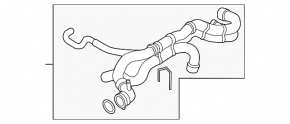 Upper cooling pipe VW Touareg 11-17 3.6 complete 3 parts with quick release
