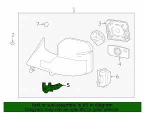 Left side mirror turn signal repeater for Toyota Tundra 22-26