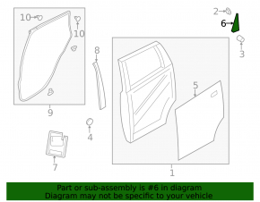 Door trim inner rear left Nissan Versa Note 13-19