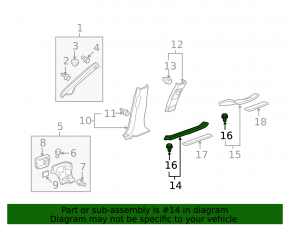 Front left inner door sill plate for Acura MDX 07-09 black