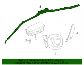 Left side curtain airbag for Audi Q3 8U 15-18, rusty squib