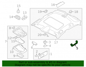 Ceiling handle rear right Audi A5 F5 19- 5D black