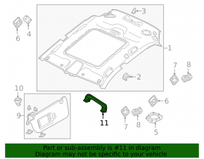 Front right ceiling handle for Audi Q8 19-25 gray