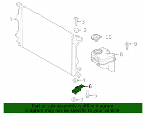Radiator bracket lower left Porsche Macan 17-24 2.0T