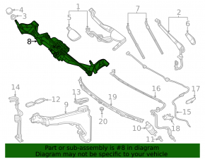Windscreen wiper linkage with motor Mercedes X167 GLS 24-26