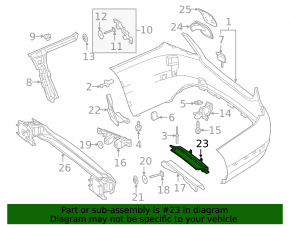 Lower central rear bumper mount Mercedes C-class W205 300/350e 15-21 AMG pkg