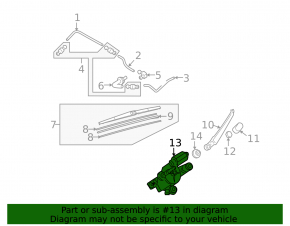 Rear wiper motor Mazda3 MPS 09-13