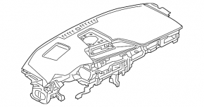 Torpedo front panel without AIRBAG Mazda 3 19- black, Mexico built