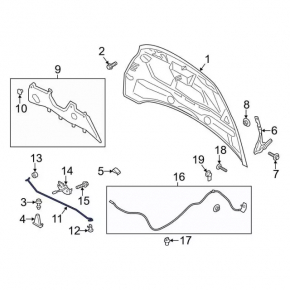 Support bonnet stop Ford Focus mk3 11-18