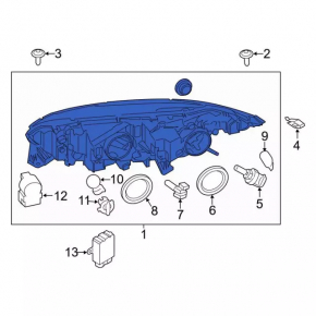 Left front headlight for Ford Transit Connect MK2 13-25