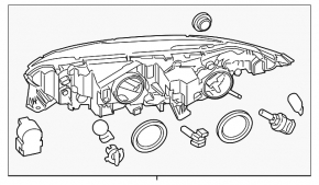 Left front headlight for Ford Transit Connect MK2 13-25