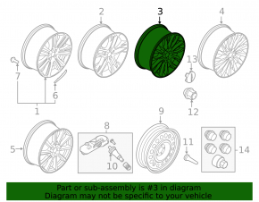 Wheel disk R19 Lincoln MKC 15-18 type 3 chip