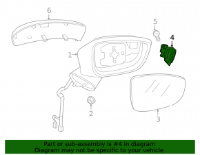 Left turn signal mirror Mazda CX-3 16-21