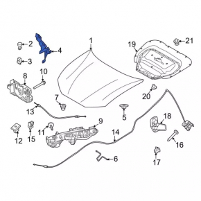 Hood hinge left Ford Mustang Mach-E 21-23