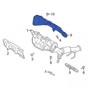 Exhaust manifold guard for the Ford Escape MK4 20-25 hybrid