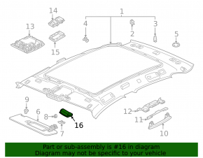 Driver's visor light VW Tiguan 22-24 gray
