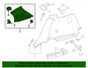 Upper left rear pillar trim Mercedes GLA 15-20 black