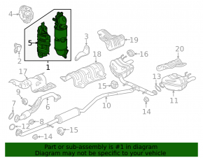 Exhaust manifold with catalytic converter for Honda Civic X FC 16-20 1.5T