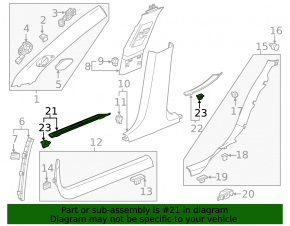 Door sill outer front left Cadillac CTS 14 - chrome, worn