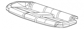 Cadillac CTS 14 rear seat cushion - gray leather, marker stains