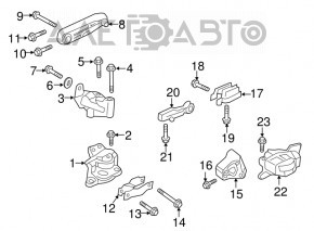 Engine mount bracket rear left Volvo XC60 18-23