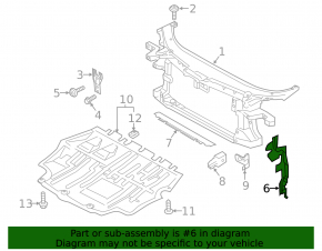 Radiator deflector left VW CC 13-17 rest