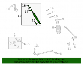 Rear right shock absorber for Toyota Land Cruiser 10-15