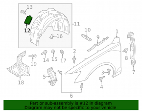 Front right fender liner shield Audi A6 C7 12-18