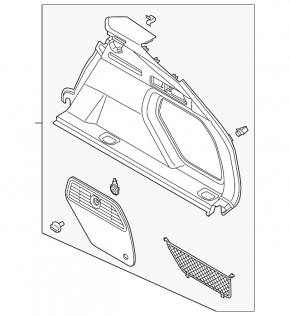 Rear right arch trim for Audi E-Tron 19-20, black, without pocket, Quattro