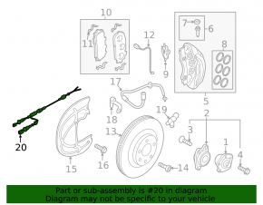 Front right ABS sensor wire for Audi Q7 20-26
