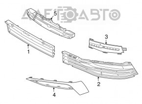 Lower grille front bumper left BMW 5 G30 17-20