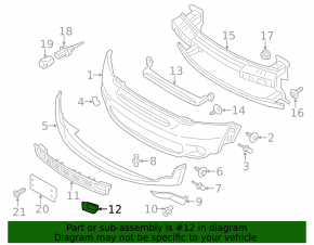 Front bumper air duct front left Mini Cooper Countryman R60 11-16 S model, JCW pkg