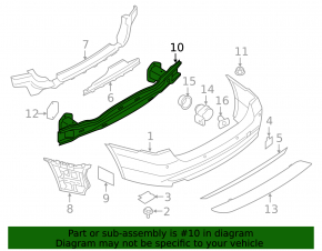 BMW 3 Series F30 Rear Bumper Reinforcement (Rust)