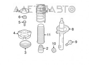 Front left shock absorber VW Passat b8 16-19 USA