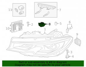 Daytime running light module DRL right BMW 3 G20 19-22 upper