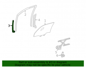 Front left door glass guide Lexus ES300 ES330
