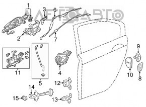 Door hinge upper rear right Acura MDX 14-20