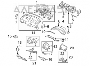 Right dashboard panel for Honda Civic 4D 06-09