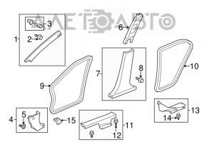 Honda Accord 13-17 front left door sill trim, black