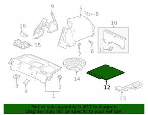 Trunk floor Honda Civic X FC 19-21 4d cloth, black