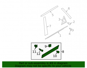 Door trim lower rear left Kia Sorento 10-15