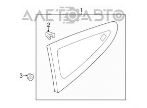 Rear left fixed glass window Hyundai Veloster 12-17 without tinting